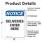 Signmission Deliveries Enter Here OSHA Notice Sign, Vinyl Decal, 5in W x 7in L, 2PK OS-2PACK-NS-D-57-V-10965 - alternate 3